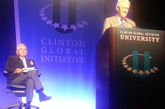 Our literacy and education efforts were selected as an exhibitor at the 2013 Clinton Global Initiative University Conference in St.Louis Missouri. This is a shot I took from the front row of the conference during one of former President Bill Clinton's speeches. I remember him saying, "Never underestimate the power of one book." :)