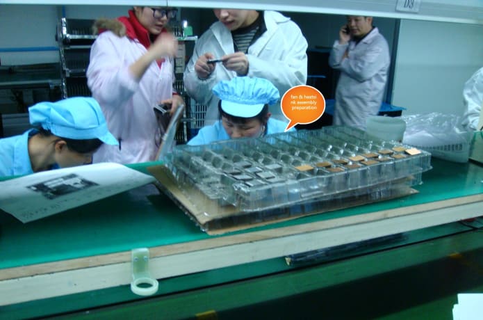PVT production: fan and heatsink assy preparation