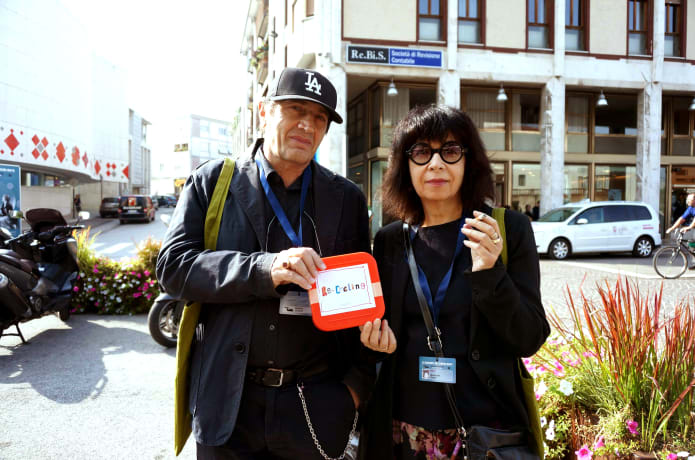 Journalists and film critics Roberto Silvestri and Mariuccia Ciotta at Le Giornate del Cinema Muto - Silent Film Festival, Pordenone