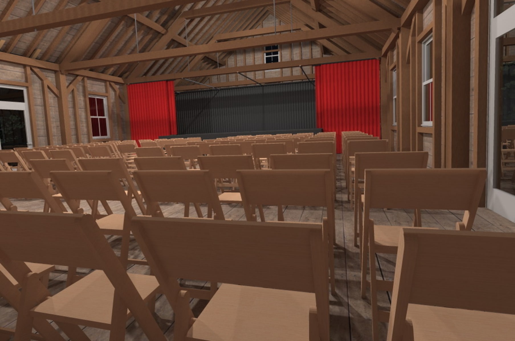 Setting The Stage Of The Simonsen Theatre At Zeno Mountain Farm