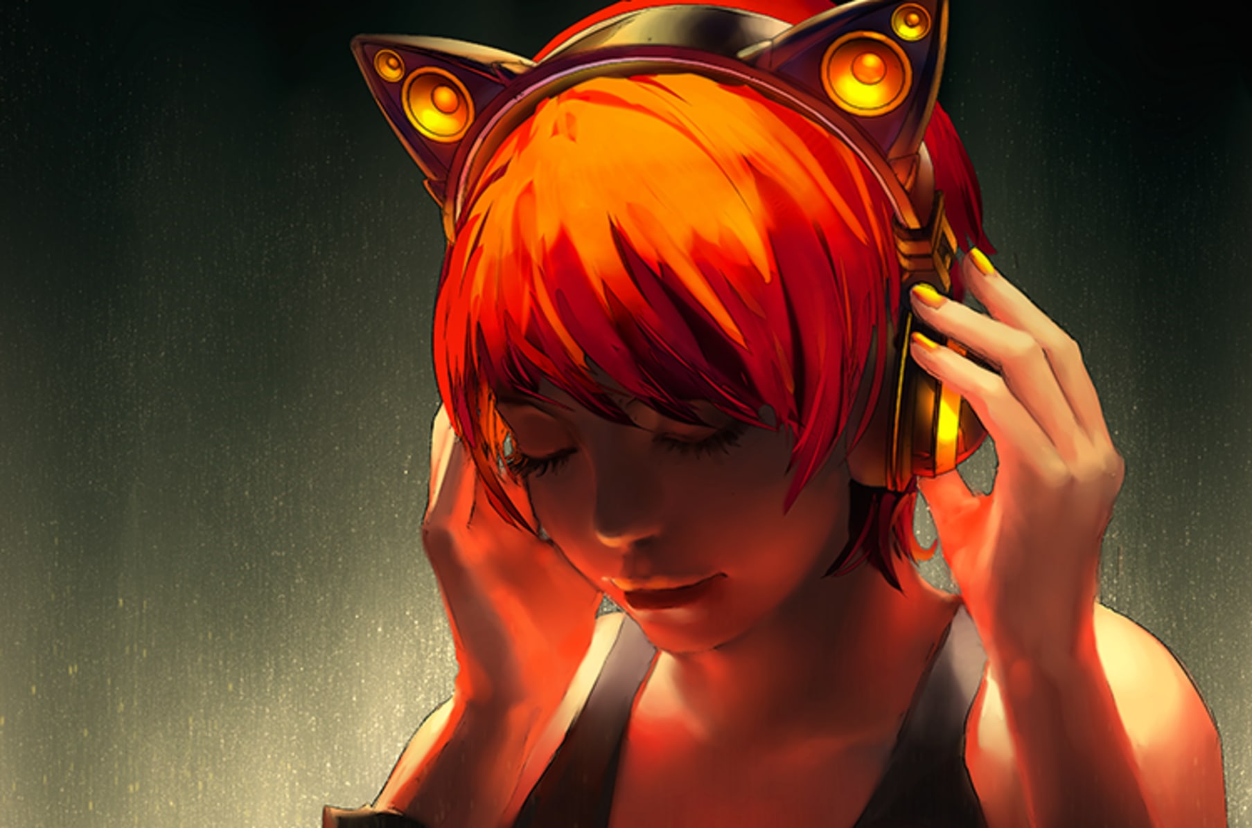 Orange cat ear headphones clearance