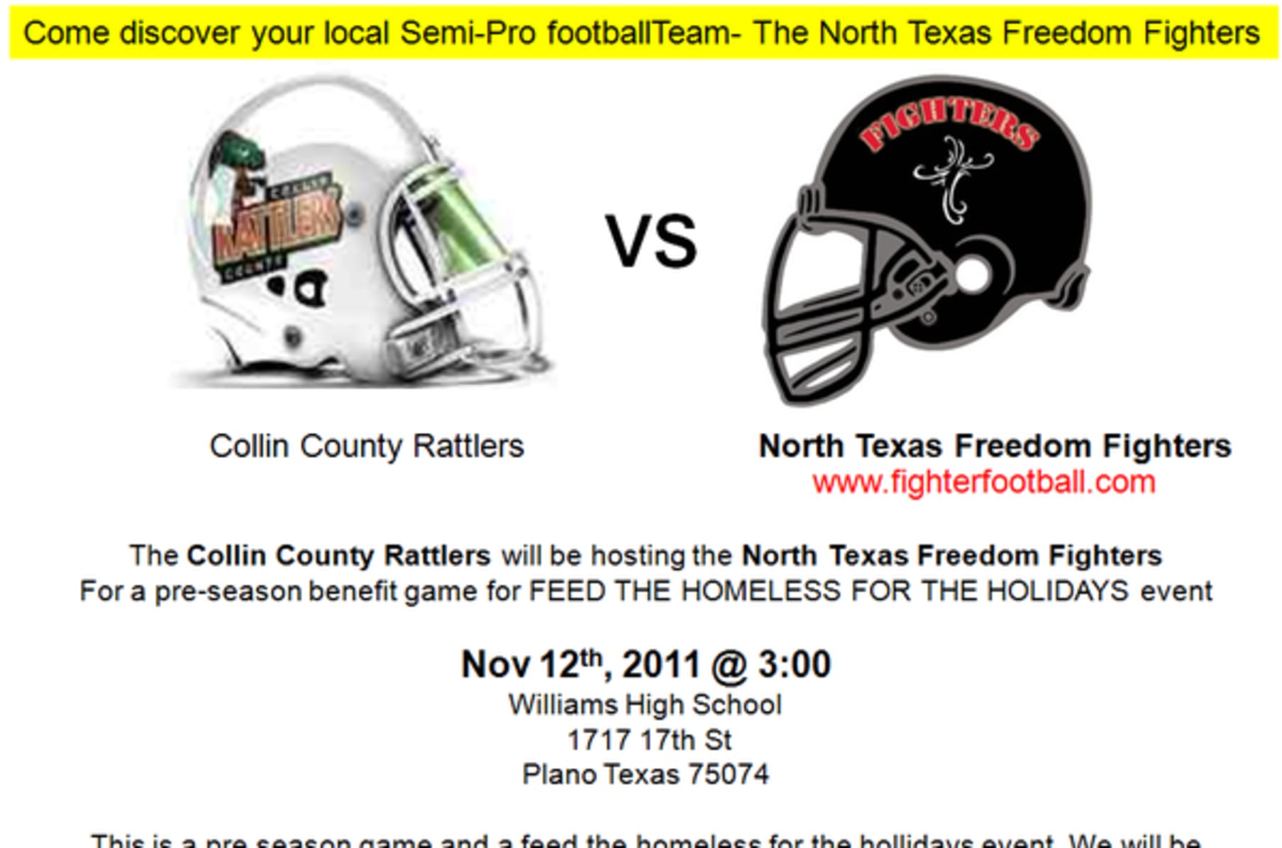 North Texas Freedom Fighter Football Indiegogo
