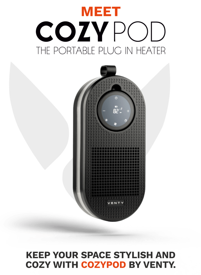 VENTY COZY POD ポータブルヒーター COZYPOD Portable Plug-in Heater w/ Rechargeable Remote