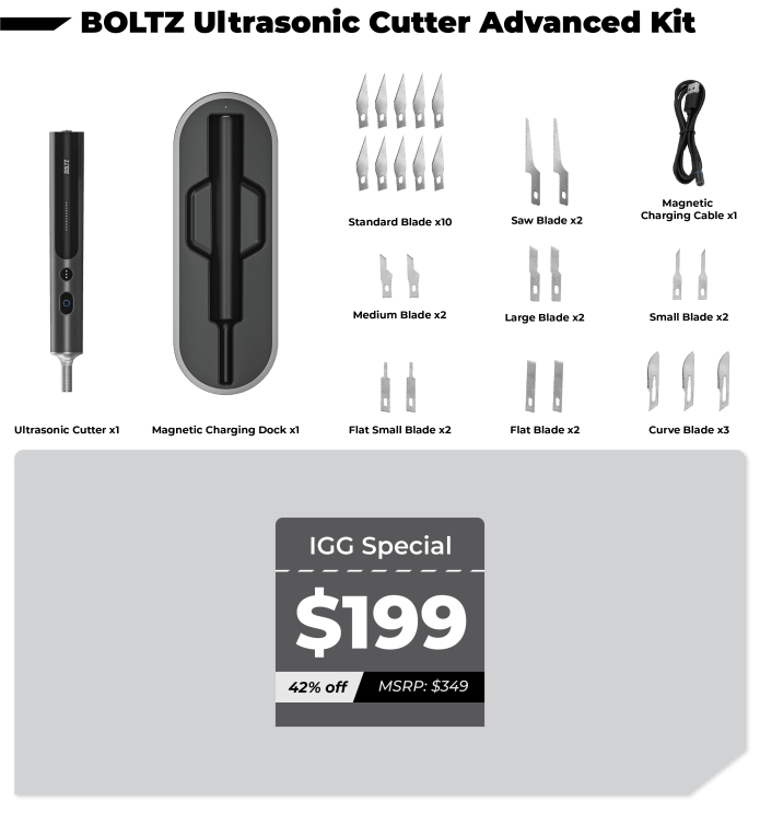 BOLTZ Cutter - Cordless Ultrasonic Cutter | Indiegogo 