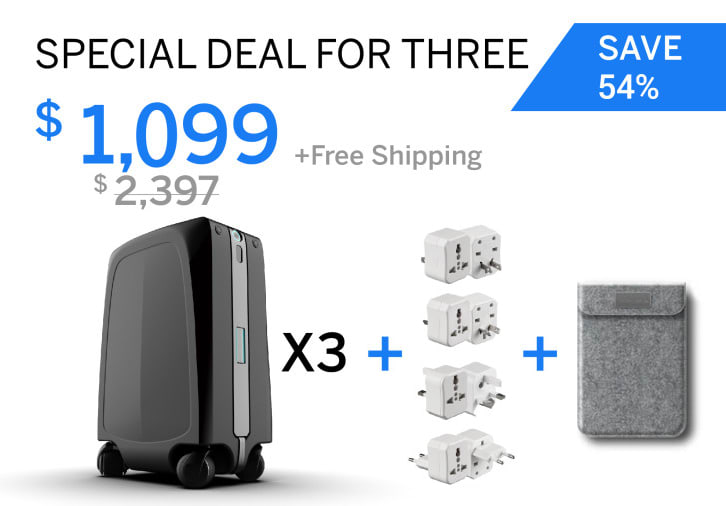 Ovis 1st AI Powered Suitcase Following by Side Indiegogo