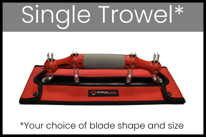 Radius adjustable outlet trowel